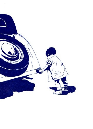 Aus der Serie «Über das Verwachsensein»,
Filzstift auf Büttenpapier, 2010