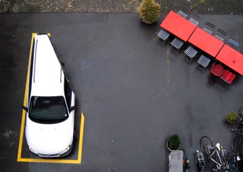 Verlauf, Schlagschnurmarkierung, Pigment (Güterbahnhof Zürich), 2008