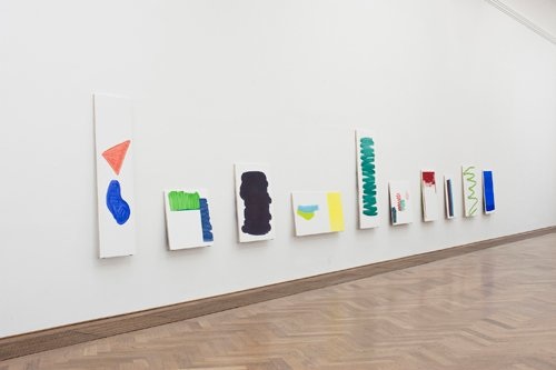 Streifen, Acryl & Ölkreide auf Holz, 7-teilig, 2012