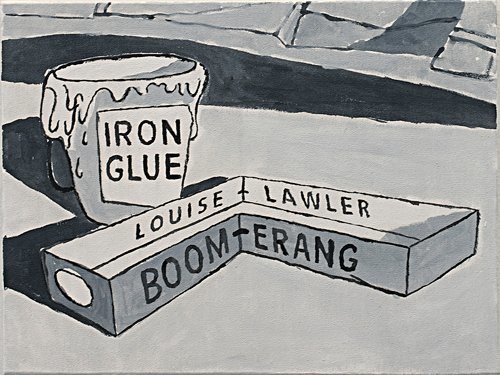 Nicolas Delaroche, And now that I have told you all about,
I think I'm cured – Louise Lawler, acrylique sur toile, 2014