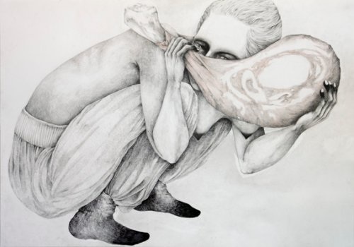 O.T., Buntstift auf Papier, 2008