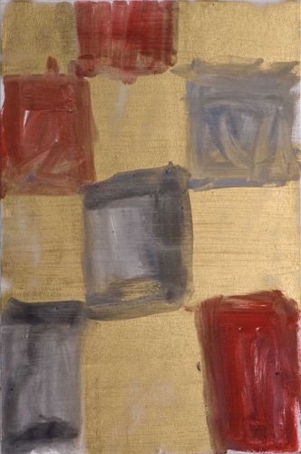 Ohne Titel (Cretin Hop), Öl und Spray auf Leinwand,
60 x 40 cm, 2009