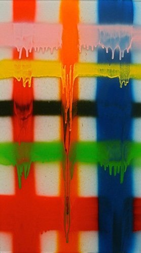 Rockenschaub Boogie, Spray auf Glas,
63 x 36 cm, 2009