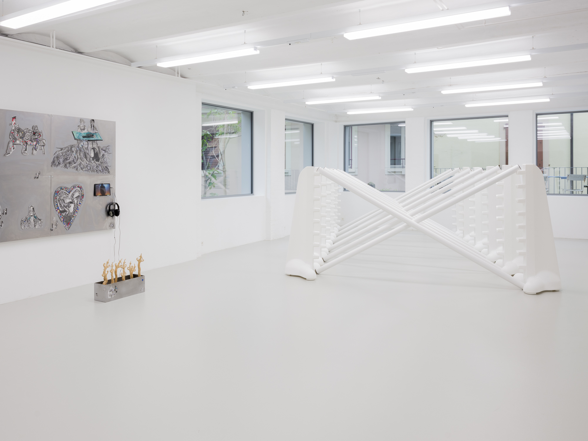 Plattform25, Exhibition view, Centre d’art Neuchâtel, 2025. Photo: Sébastien Verdon.